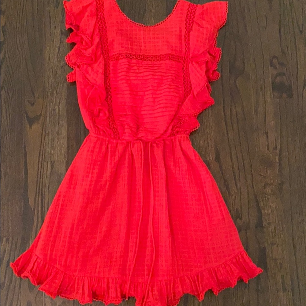 Red mini dress